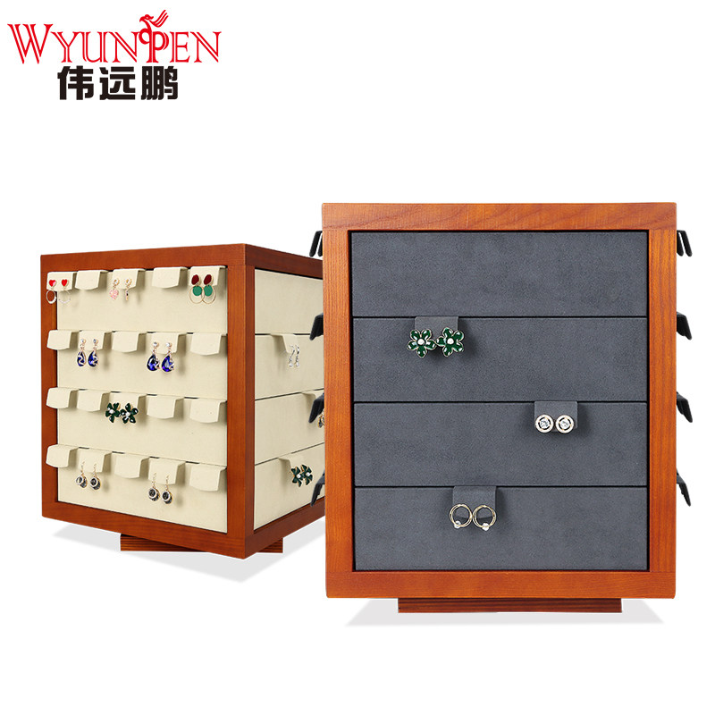 新款珠宝道d具实木超迁饰品展示架耳钉耳环旋转大容量首饰收纳陈,饰品/流行首饰/时尚饰品新,首饰展示架,淘宝优惠券,粉丝福利购,淘宝优惠卷