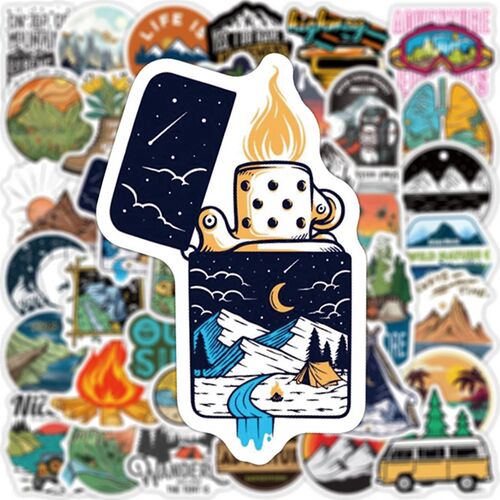 现货50/100PCS Outdoor rExplore Mountain Climbing Stickers La