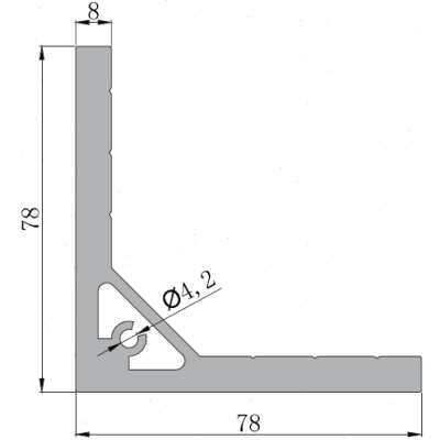 新品金甫工业型材78x78加工角件铝挤型材料角铝7878V直角角铝90度