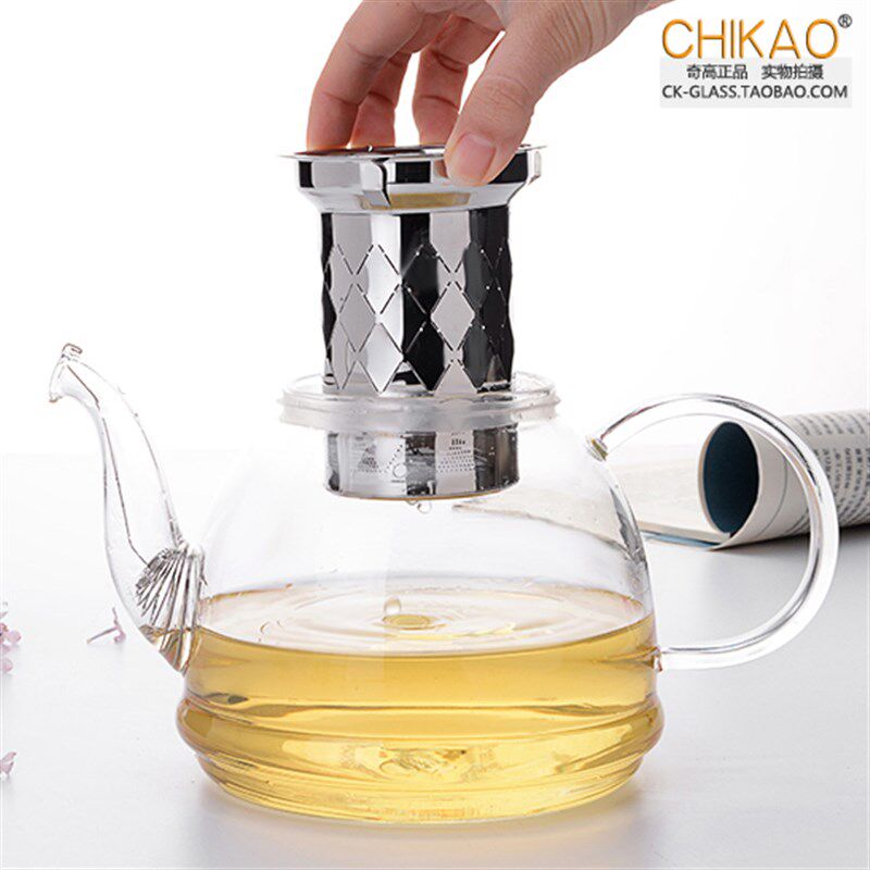奇高新款加厚玻璃茶壶套装花茶壶泡红茶茶具不锈钢过滤大容量