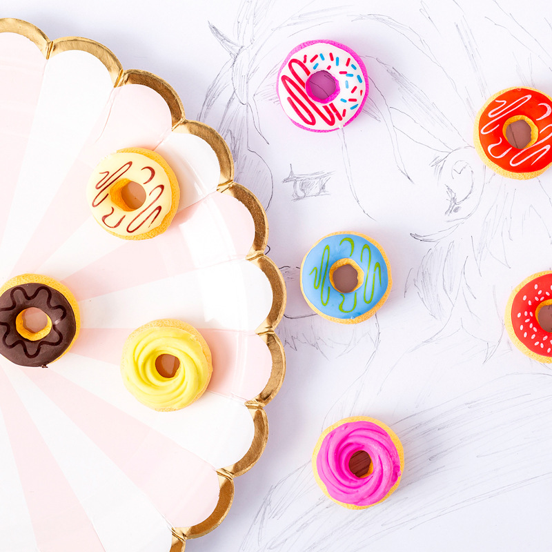 网红6 pcs/pack Candy Doughnuts Eraser Rubber Eraser Primary