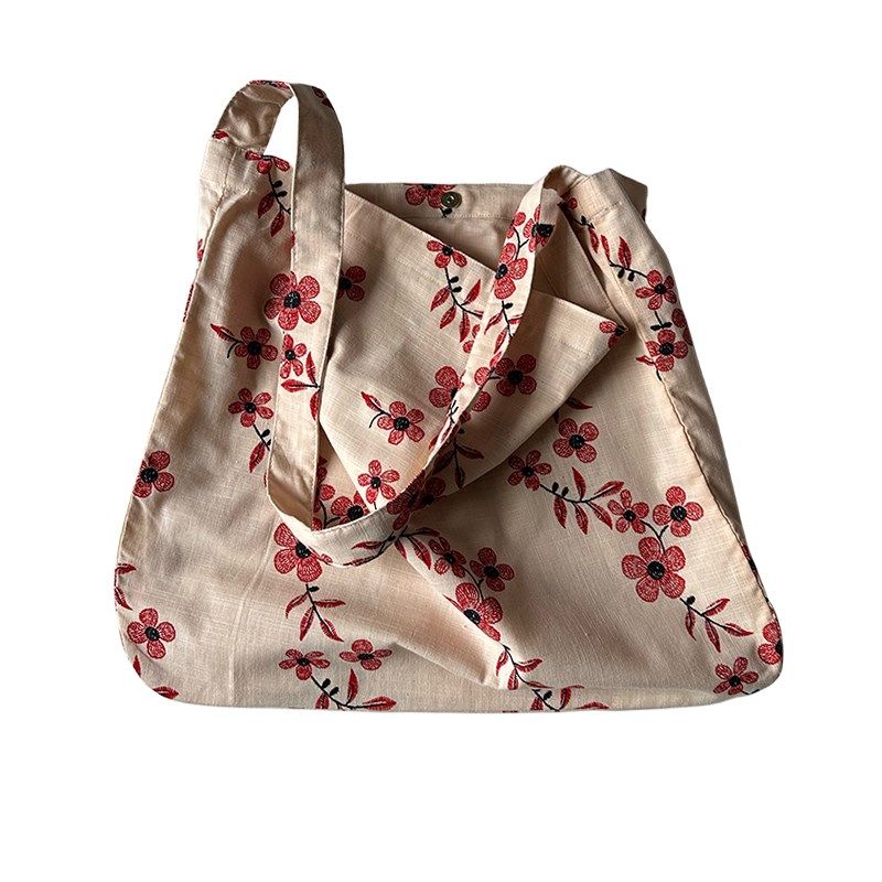 花朵帆布袋仙女文艺百搭亚麻印花单肩手提帆布包薄款单肩包斜挎包,箱包皮具/热销女包/男包,时尚帆布包,淘宝优惠券,粉丝福利购,淘宝优惠卷