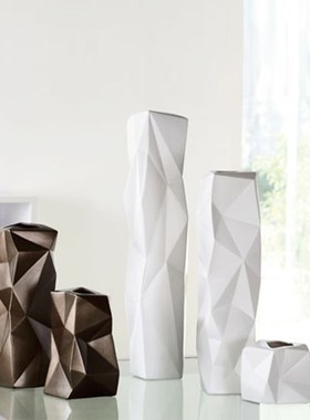 现代简约陶瓷花器插花干花摆件样板间售楼处客厅玄关处装饰摆设