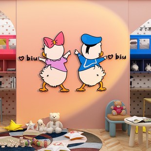 儿童房间区布置墙面装 饰画品壁纸自粘挂件女孩生童卧室创意床头贴