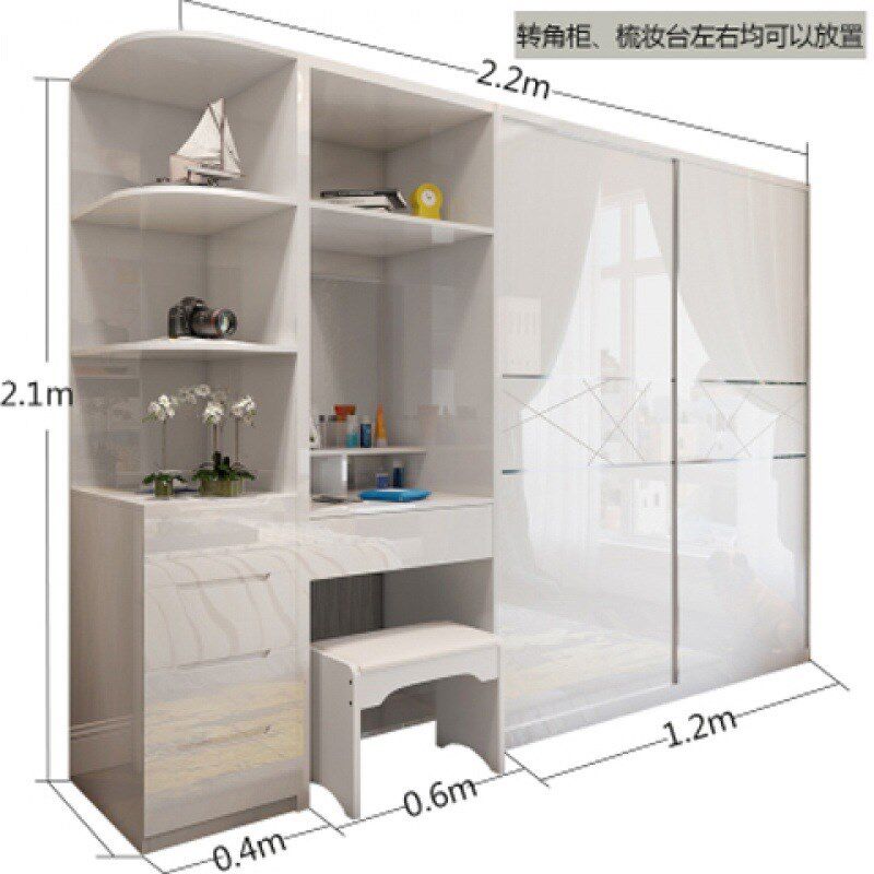 烤漆推拉门e衣柜现代简约经济型移门卧室家具整体实木质板式大衣