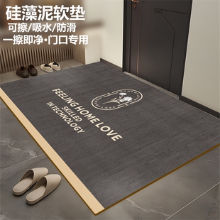 可擦矽藻泥入户门地垫门垫进门口脚垫吸水防滑免洗高级感地毯耐脏