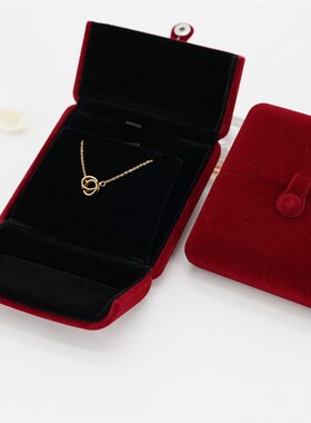 小众高货Double open jewelry box wedding ring box Pearl Neckl