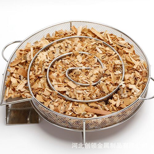 圆形烟熏网篮 烟熏篮 户外烧烤木炭木屑BBQ不锈钢T烟熏 冷烟发生