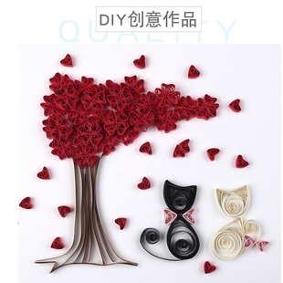 学生diy折纸卷纸条手工制作工具线稿图 A3衍纸材料包8K衍纸画套装