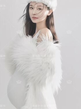 23孕妇照写真冬季主题服装新款皮草纯欲风私房个人艺术摄影在家拍