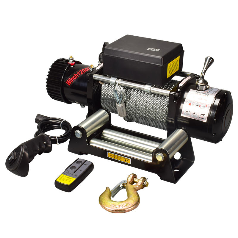 电动绞盘12v24v绞盘车用无线遥控家用越野汽车牵引电机卷扬机全套