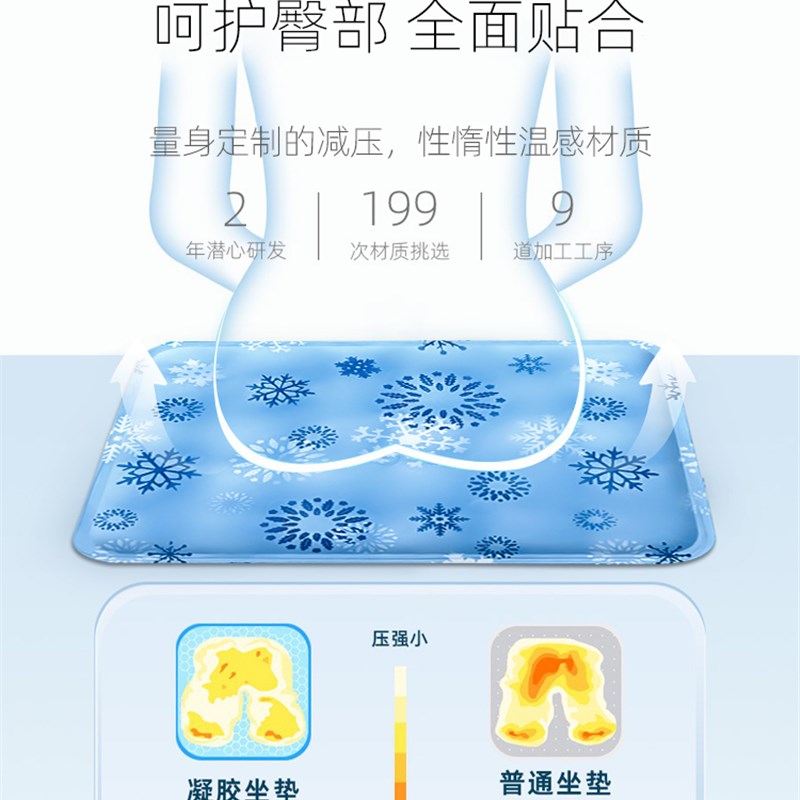 现货夏季冰垫坐垫凉垫夏天冰凉冰袋沙发屁垫水垫冰枕头降Y温神器1