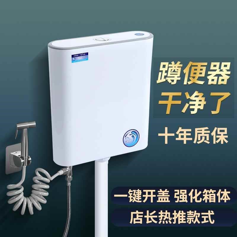 厕所抽水马桶水箱家用卫生间蹲便器节能壁挂大冲力蹲坑加厚冲新品