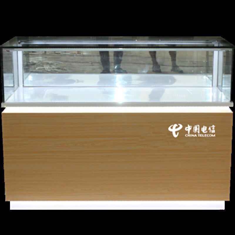 新款手机柜台展示柜铁质移动电信眼镜店前开靠墙玻Y璃柜台商用