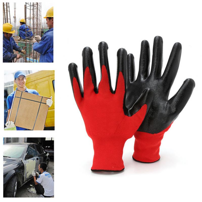 速发12pairs Nitrile Coated Work Gloves Nylon Safety Labor Gl 居家日用 防护手套 原图主图