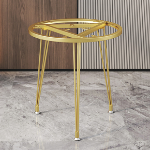 可移动铁艺茶几架餐桌桌腿支架圆形火锅桌腿简约岩板边几桌脚架子