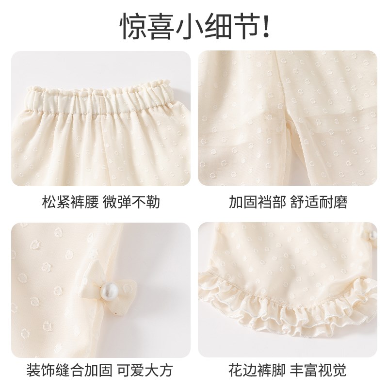 现货女童裤子夏装2024新款洋气宝宝休闲J七分裤小童夏季儿童薄款