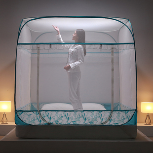 2021新款 可折叠2米床防摔儿童 蒙古包蚊帐1.8m床家用1.5m床免安装