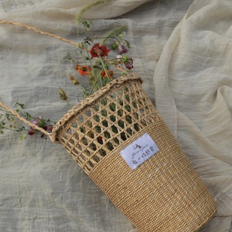 赴一场野餐手工编织草编法式乡村风圆桶花篮拍摄道具度假包,家居饰品,花篮,淘宝优惠券,粉丝福利购,淘宝优惠卷