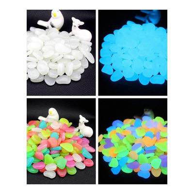 极速25/50pcs Glow in the Dark Garden Pebbles Glow Stones Roc