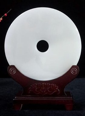 玉石平安扣摆件高档底座专用月亮三脚龙座实木底座圆形摆件置物架