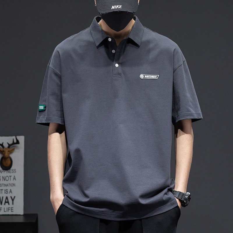 香港潮牌夏季美式短袖男士POLO衫重磅简约ins大码休闲保罗翻领t恤