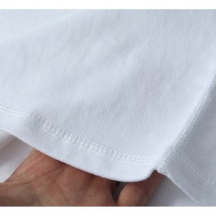 高级感春季重磅300克碳素磨毛圆领白色长袖T恤打底衫男女青年