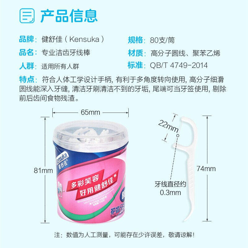 促销健舒佳(Kensuka)洁x齿牙线棒高拉力护理牙线牙签细滑纤维圆怎么看?