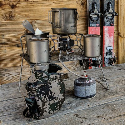 Titanium Mug Camping Pot Water Cup Lightweight Cookware Picn