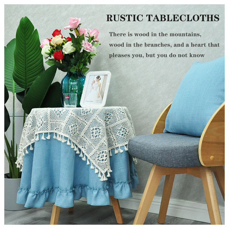 美式复古圆桌布茶几阳台餐边桌流苏盖巾网红田园乡村北欧现代定做,居家布艺,桌布,淘宝优惠券,粉丝福利购,淘宝优惠卷