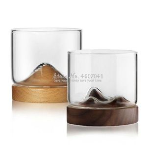 Mountain Wine Whiskey Glass Kitchen Wooden 推荐 Bottom Home