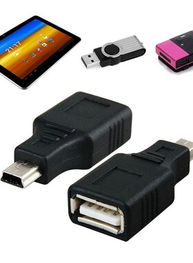 New 1PC Black USB 2.0 A Female to Micro USB B 5 Pin Male Pl