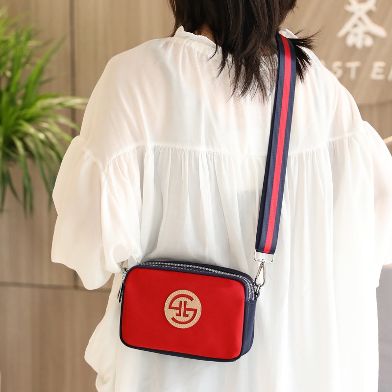 帆布包包女2021新款q潮韩版百搭网红妈妈小包多拉锁单肩尼龙斜挎