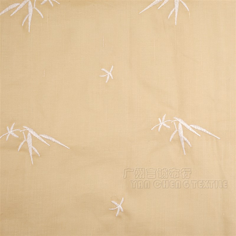 棉麻绣花面料 提花亚麻布 梭织平纹苎麻棉面料连衣裙文艺麻布