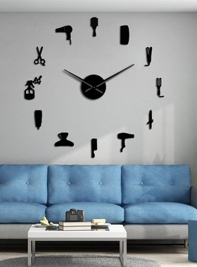 Barber Shop Toolkits Decorative Wall Clock DIY Large Wall Cl
