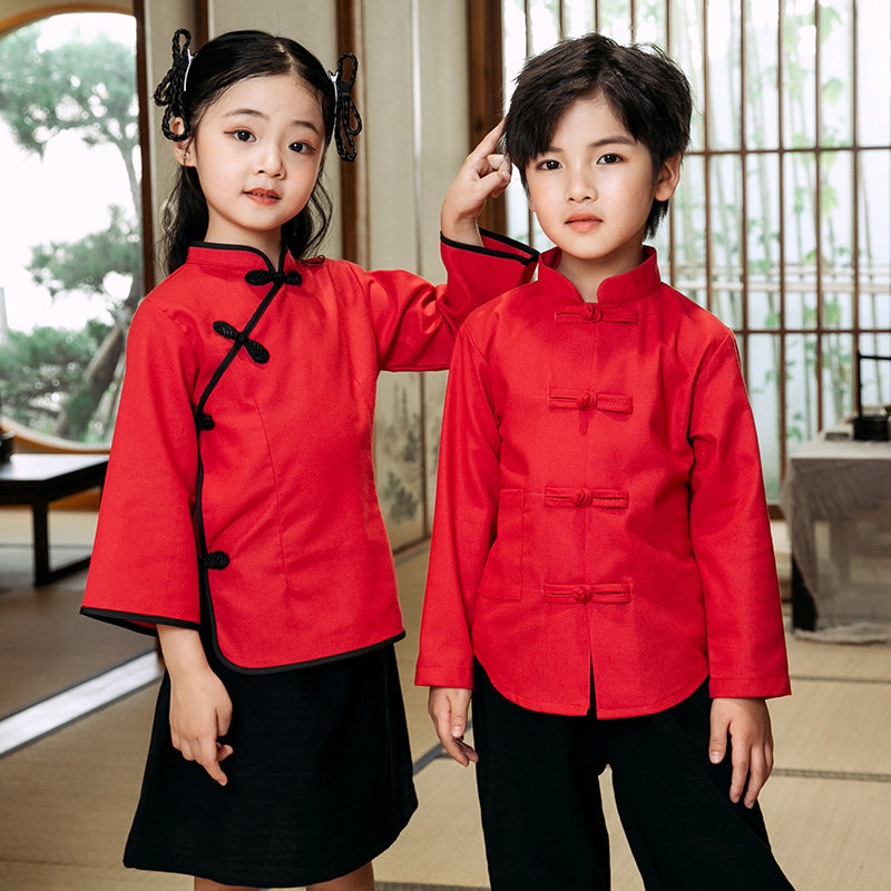 新品儿童民国风服装五四青年装民国学生装六一朗诵演出服合唱红歌