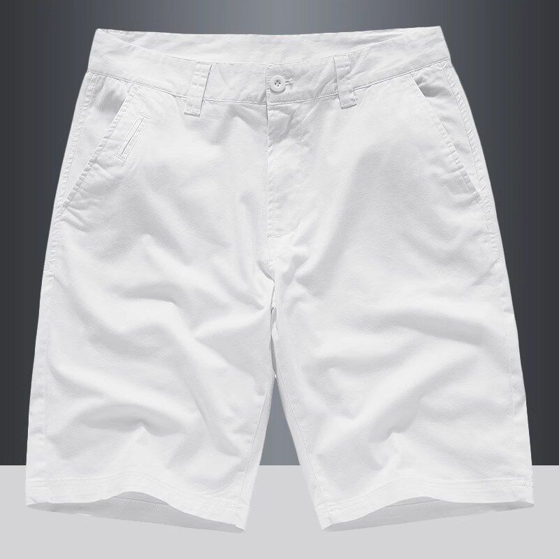 ~型男毕备!夏季白色短裤男士休闲五分潮牌宽松直筒中裤男