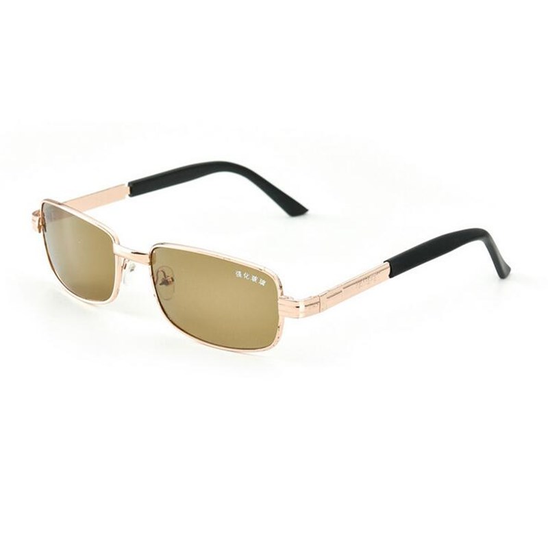 Glass Lenses Sun Glasses   Wo  Retro Metal Small Frame Brown