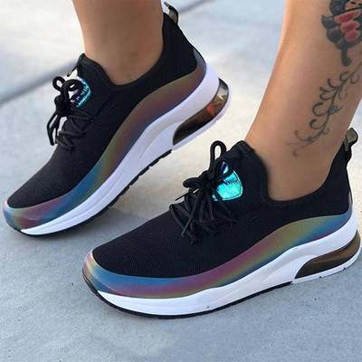 推荐Women Colorful Cool Sneaker Ladies Lace Up Vulcanized Sh