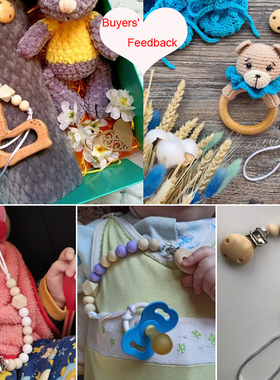 现货Baby Pacifier Clips tSilicone Beads Wooden Teething Chai