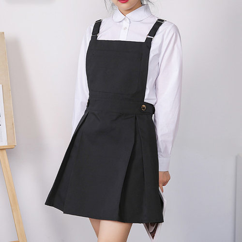 学院风帆布围裙奶茶店美甲店画室制服印字定制Mlogo防水厨房花艺