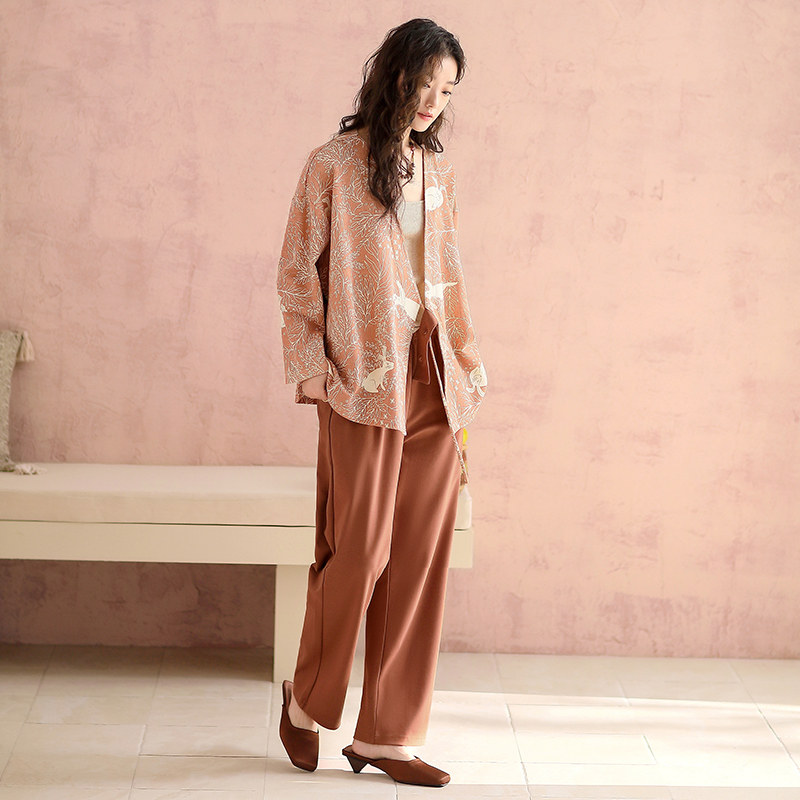 睡衣女春秋款柔软长袖甜美日式和服月子开衫家居服高级感套装,女士内衣/男士内衣/家居服,睡衣/家居服套装,淘宝优惠券,粉丝福利购,淘宝优惠卷