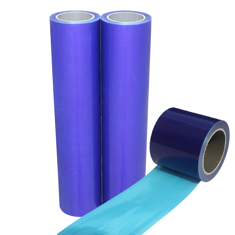 特高粘蓝色不锈钢自粘膜pe胶带铝合金门窗框保护膜金属贴膜宽50cm
