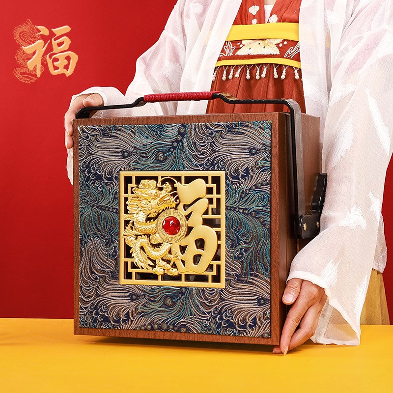 过年礼盒包装盒手提式o新年礼品盒空盒坚果饼干土特产食品送礼高