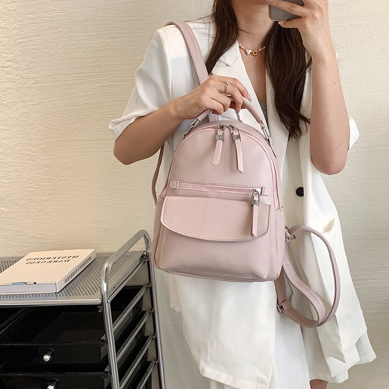 小清新包包c上班族通勤双肩包女时尚小型背包韩系纯色女生旅行小