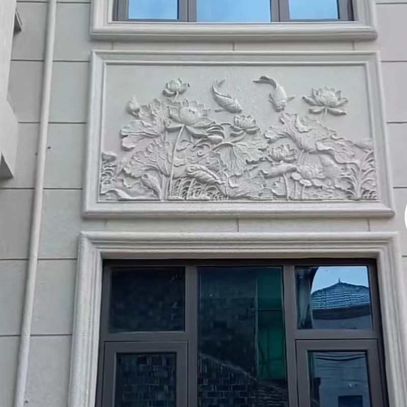 EPS线条别墅浮雕花板外墙装饰泡沫腰线檐线罗马柱浮雕窗户浮雕