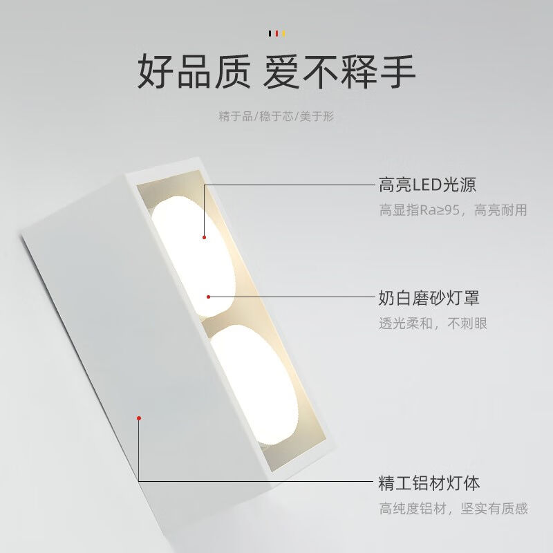 邦耐LED明装无主吸顶灯筒灯极简方形盒子灯家用免开孔防眩全光谱-封面