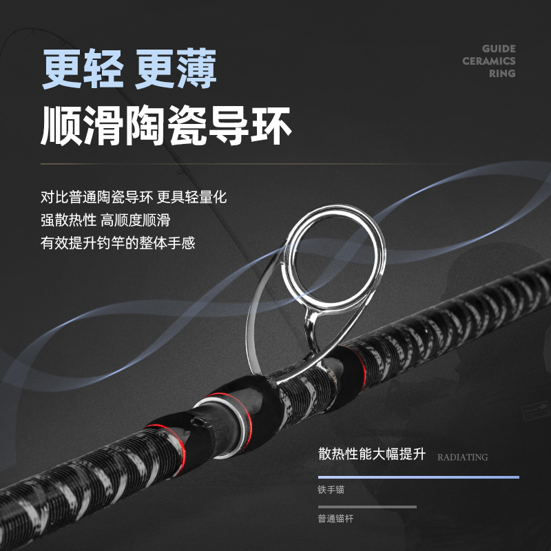 插节并继锚鱼竿远投竿海钓滑漂杆路亚竿鲈鱼O杆抛竿三节远投锚鱼