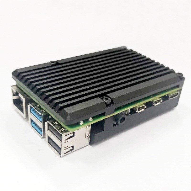 树莓派金属4代外壳Raspberry Pi 4H代b+树莓派4b外壳 散热壳配件
