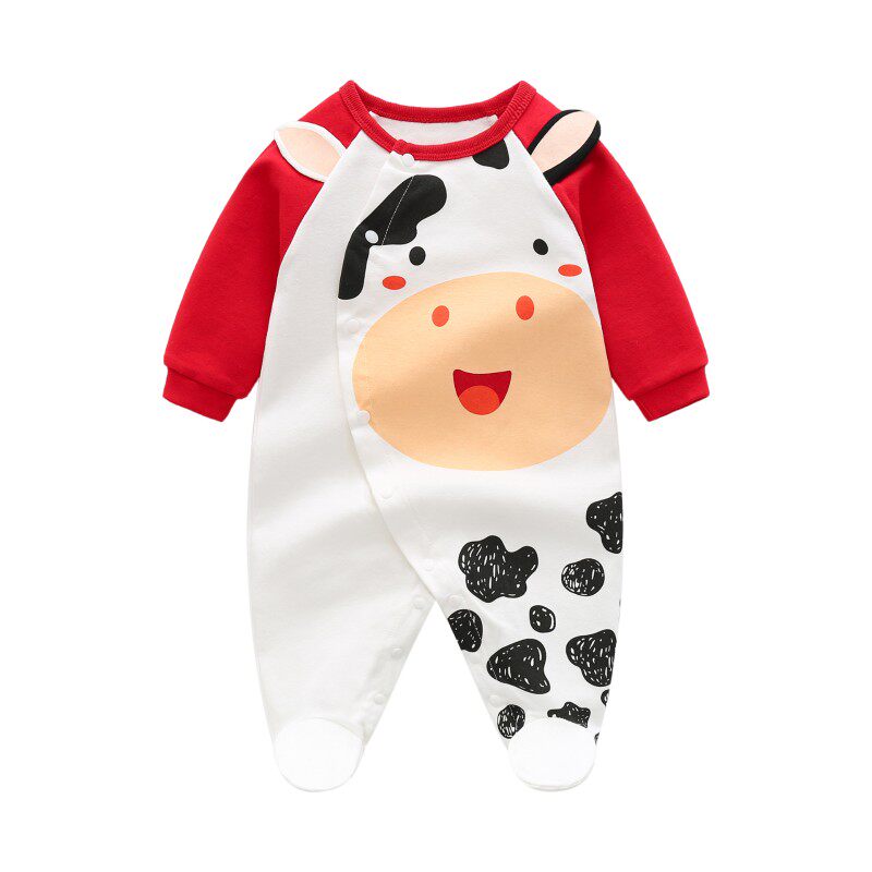 婴儿包脚连体e衣长袖新生宝宝纯棉哈衣连身衣爬服春秋外出服0-1岁